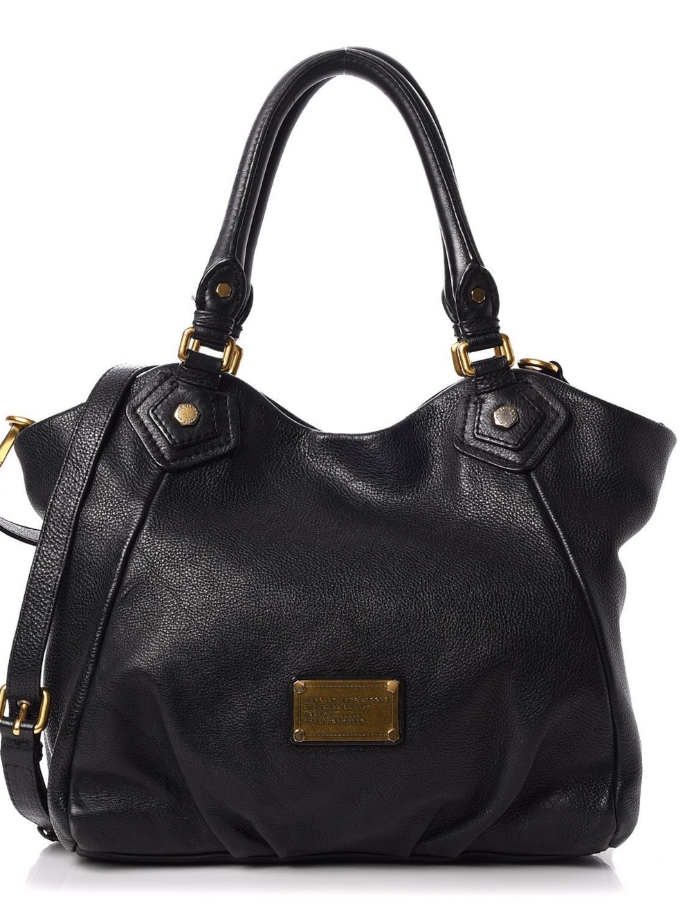 Marc By Marc Jacobs Black Leather Satchel with Gold Hardware